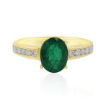 Bague en or et emeraude de zambie (annette)