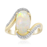 Bague en or et opale blanche du br�sil