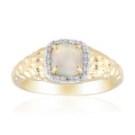Bague en or et opale blanche du br�sil