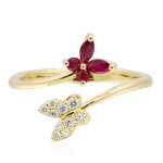 Bague en or et rubis aaa du mozambique (cirari)