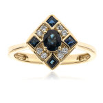 Bague en or et saphir bleu de ceylan