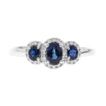 Bague en or et saphir bleu de ceylan