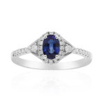 Bague en or et saphir bleu de ceylan (cirari)