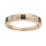 Bague en or et saphir bleu de ceylan (cirari)