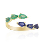 Bague en or et saphir bleu de ceylan (cirari)