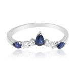 Bague en or et saphir bleu de ceylan (cirari)