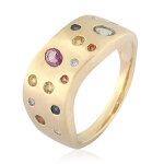 Bague en or et saphir parme (de melo)