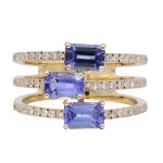 Bague en or et tanzanite aaa (cirari)