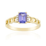 Bague en or et tanzanite aaa (cirari)