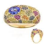 Bague en or et tanzanite aaa (de melo) Bague en or et tanzanite aaa (de melo)