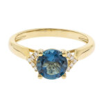 Bague en or et topaze bleu de londres