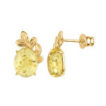 Boucles d'oreilles en argent et ambre baltique couleur citron (dagen)