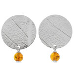 Boucles d'oreilles en argent et ambre baltique (dagen)