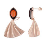 Boucles d'oreilles en argent et ambre cerise de la baltique (dagen)