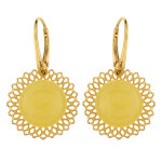 Boucles d'oreilles en argent et ambre laiteux de la baltique (dagen)