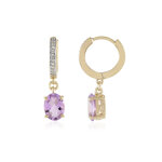 Boucles d'oreilles en argent et am�thyste rose de france