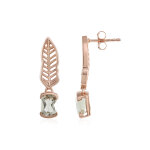 Boucles d'oreilles en argent et am�thyste verte (monosono collection)