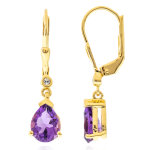 Boucles d'oreilles en argent et am�thyste de zambie