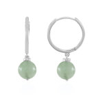 Boucles d'oreilles en argent et aventurine verte (monosono collection)