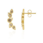 Boucles d'oreilles en argent et diamant champagne i2 (de melo essence)