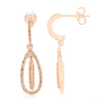 Boucles d'oreilles en argent et diamant fantaisie