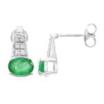 Boucles d'oreilles en argent et emeraude de bahia