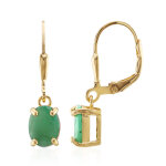 Boucles d'oreilles en argent et emeraude du br�sil