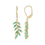 Boucles d'oreilles en argent et emeraude de socoto