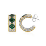 Boucles d'oreilles en argent et emeraude de zambie (gems en vogue)