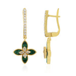 Boucles d'oreilles en argent et malachite (adela silber)