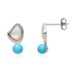 Boucles d'oreilles en argent et nacre