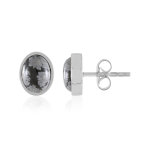 Boucles d'oreilles en argent et obsidienne flocon - de - neige