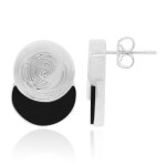 Boucles d'oreilles en argent et onyx noir (monosono collection)