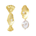 Boucles d'oreilles en argent et perle blanche de culture d'eau douce
