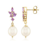 Boucles d'oreilles en argent et perle blanche de culture d'eau douce (tpc)