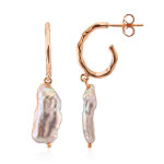 Boucles d'oreilles en argent et perle de culture d'eau douce rose (tpc)