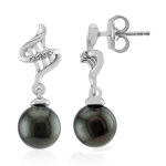 Boucles d'oreilles en argent et perle de culture de tahiti (tpc)
