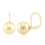 Boucles d'oreilles en argent et perle dore des mers du sud kabira (annette)