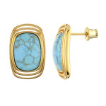 Boucles d'oreilles en argent et turquoise (dagen)