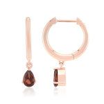 Boucles d'oreilles en argent et zircon rose