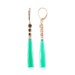 Boucles d'oreilles en or et agate verte (km by juwelo)