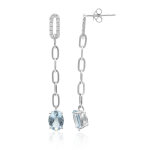 Boucles d'oreilles en or et aigue - marine du br�sil aaa (cirari)