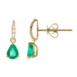 Boucles d'oreilles en or et emeraude de zambie aaa (cirari)