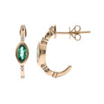 Boucles d'oreilles en or et emeraude de zambie aaa (cirari)