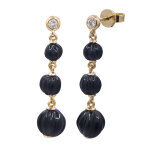 Boucles d'oreilles en or et onyx noir (cirari)