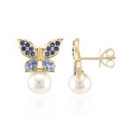 Boucles d'oreilles en or et perle d'akoya (michelle albala)