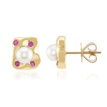 Boucles d'oreilles en or et perle d'akoya (michelle albala)