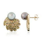 Boucles d'oreilles en or et perle de culture de tahiti (de melo)