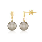 Boucles d'oreilles en or et perle de culture de tahiti (tpc)