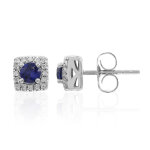 Boucles d'oreilles en or et saphir bleu de ceylan Boucles d'oreilles en or et saphir bleu de ceylan